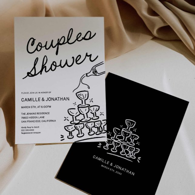 Champagne Couples Shower Invitation (Champagne Couples Shower Invitation)