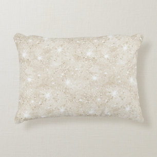 Champagne Cream Sand Glitter Decorative Cushion