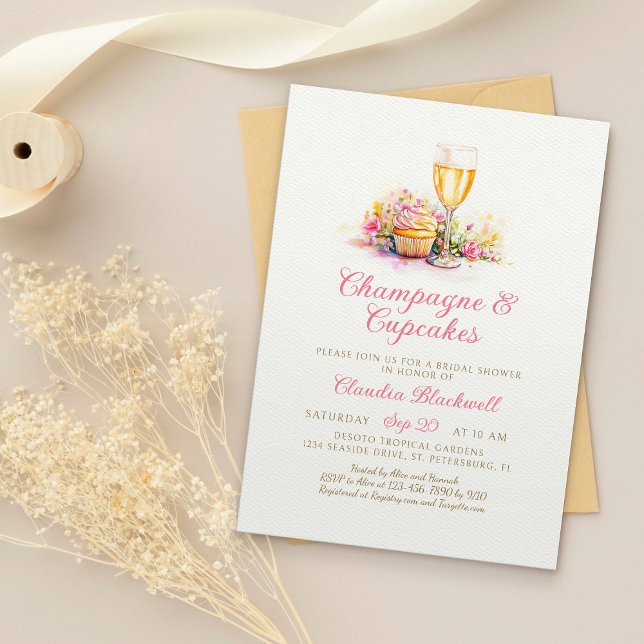 Champagne Cupcakes Bridal Shower Invitation (Creator Uploaded)