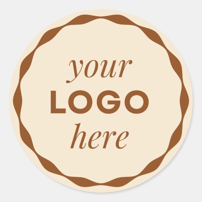 Champagne  Custom Logo Scalloped Circle Sticker (Front)