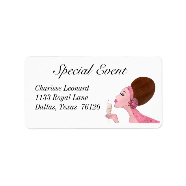 “ Champagne Diva” Address Labels (Front)