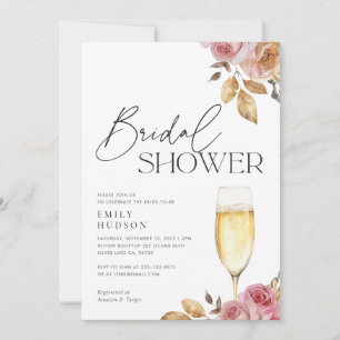 Champagne Elegant Bridal Shower Invitation