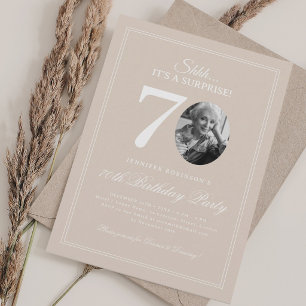 Champagne Elegant Surprise 70th Birthday Party Invitation