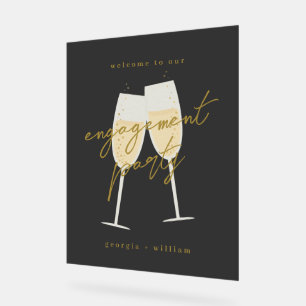 Champagne Engagement Party Welcome Sign