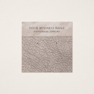 Champagne Faux Leather Earring Display Cards