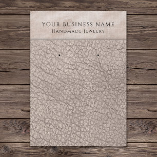 Champagne Faux Leather Earring Display Cards