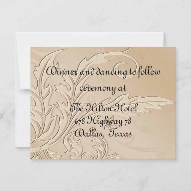 Champagne Fleur Formal Reception Card (Front)