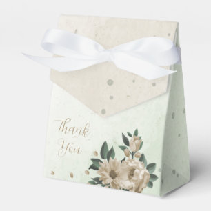 champagne flowers greenery wedding favour box
