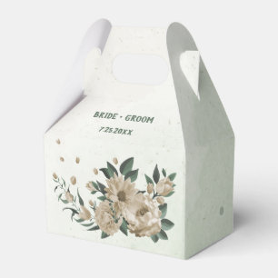 champagne flowers greenery wedding favour box