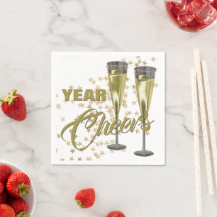 Champagne Flutes Custom Happy New Year Napkin