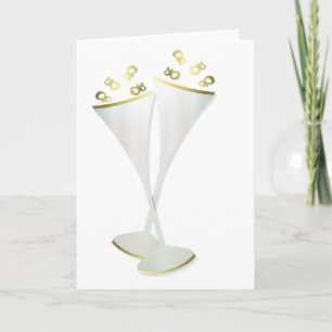 Champagne Flutes in Black and White Card