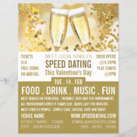 Champagne Flutes, Speed Dating Event Advertising