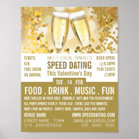 Champagne Flutes, Speed Dating Event Advertising