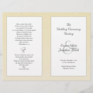 Champagne Folded Christian Wedding Program