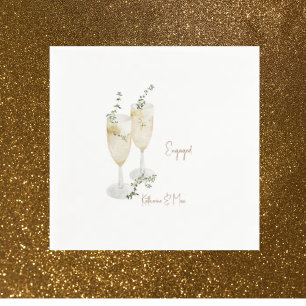 Champagne Foliage Gold Engagement Party Napkin