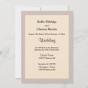 Champagne Framed Wedding Invitation