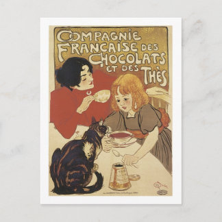 Champagne Francais Chocolats et des Thes Vintage A Postcard
