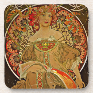 Champagne GIrl c1897 Coaster