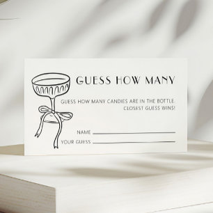 Champagne Glass Bow Bridal Shower Guess How Many Enclosure Card