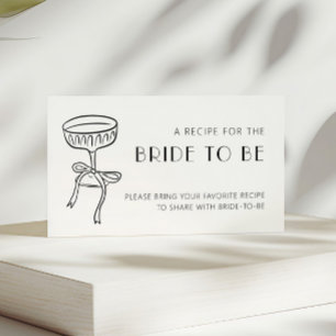 Champagne Glass Bow Bridal Shower Share A Recipe Enclosure Card