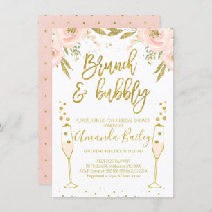 Champagne Glass Brunch Bridal Shower Invitation