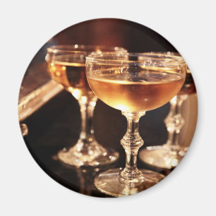 champagne glass golden toast magnet