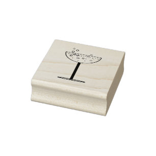 Champagne Glass Rubber Stamp