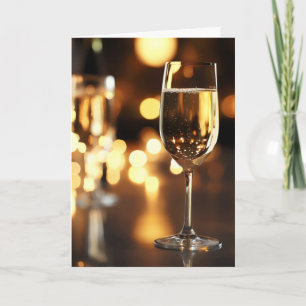 Champagne Glass Toast Holiday Card