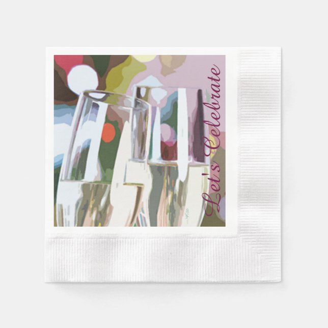 Champagne Glass Toast Napkin (Front)