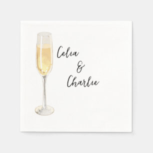 Champagne Glass, White Napkin