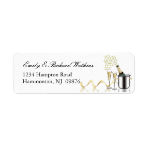 Champagne Glasses and Bucket Labels