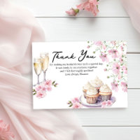 Champagne Glasses and Cupcakes Pink Flowers