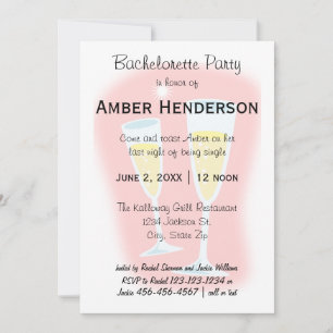 Champagne Glasses - Bachelorette Party Invitation