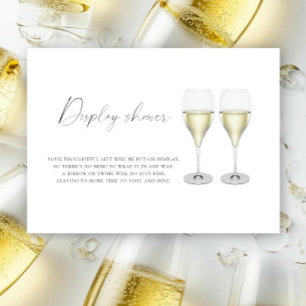 Champagne Glasses Bridal shower - Display shower Enclosure Card