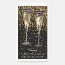 Champagne Glasses Custom Wedding Anniversary Party