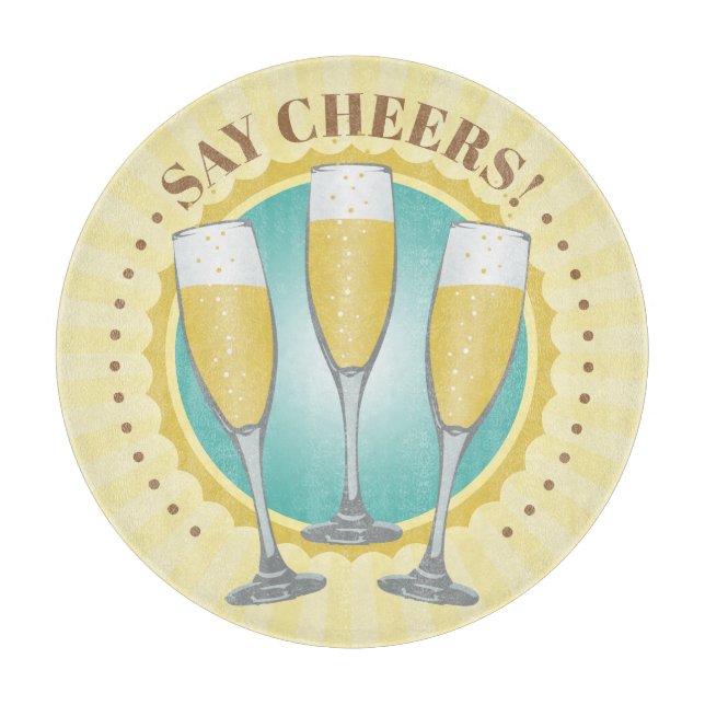 Champagne Glasses Cutting Board (Front)