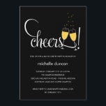 Champagne Glasses Engagement or Bachelorette Party Invitation<br><div class="desc">Raise your glasses and celebrate with friends and family with this gorgeously modern invitation design by berryberrysweet.com. Perfect for engagement parties,  wedding showers,  bachelor/bachelorette parties,  rehearsal dinners,  or holiday parties. Design © berryberrysweet.com</div>