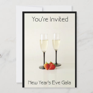 Champagne Glasses New Year's Eve Party Invitation