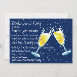 Champagne Glasses Night - Bachelorette Party Invitation
