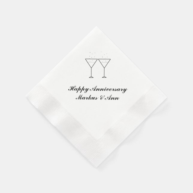 "Champagne Glasses" Paper Napkins (Corner)