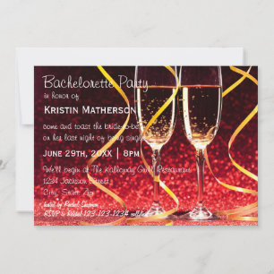Champagne Glasses Photo - Bachelorette Party Invitation