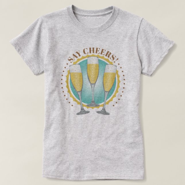 Champagne Glasses T-Shirt (Design Front)