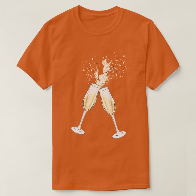 Champagne glasses T-Shirt (Design Front)