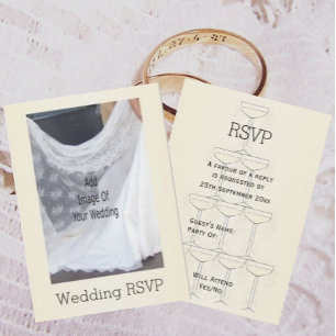 Champagne Glasses Wedding RSVP Card