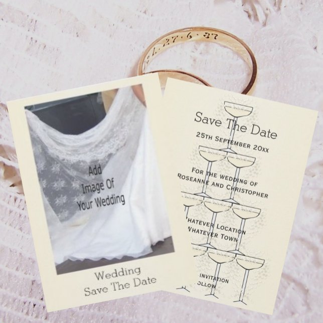 Champagne Glasses Wedding Save The Date (Creator Uploaded)