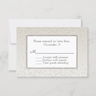 Champagne Glitter and Shine Wedding RSVP Card