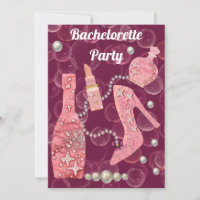 Champagne Glitter & Pearls Burgundy Bachelorette I