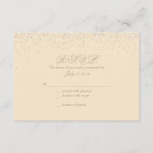 Champagne Glitter Wedding Response Cards