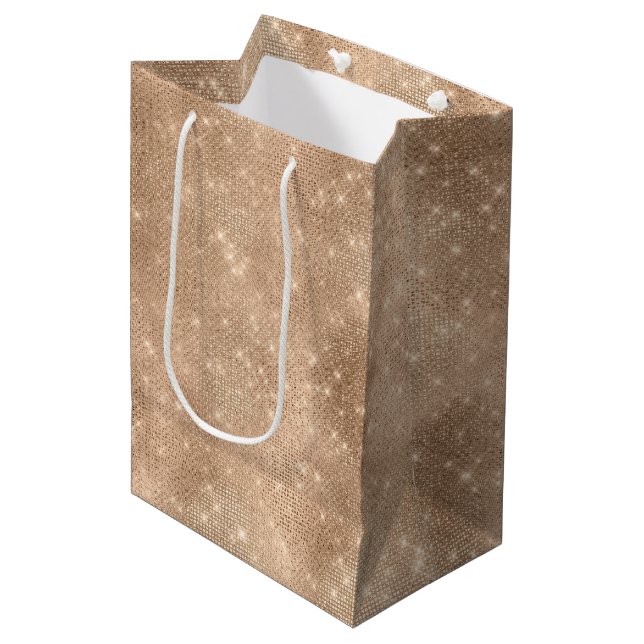 Champagne Glitz Medium Gift Bag (Front Angled)