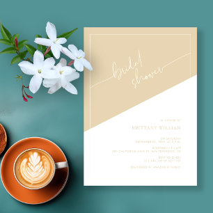 Champagne Gold and Ivory Geometric Bridal Shower Invitation
